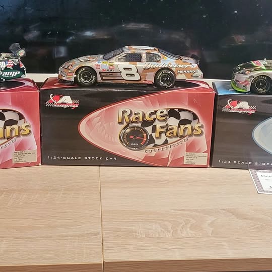 1:12 diecast stock car box with race car and 'Race Fans' logo