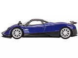Pagani Zonda F blue metallic diecast sports car with white wheels