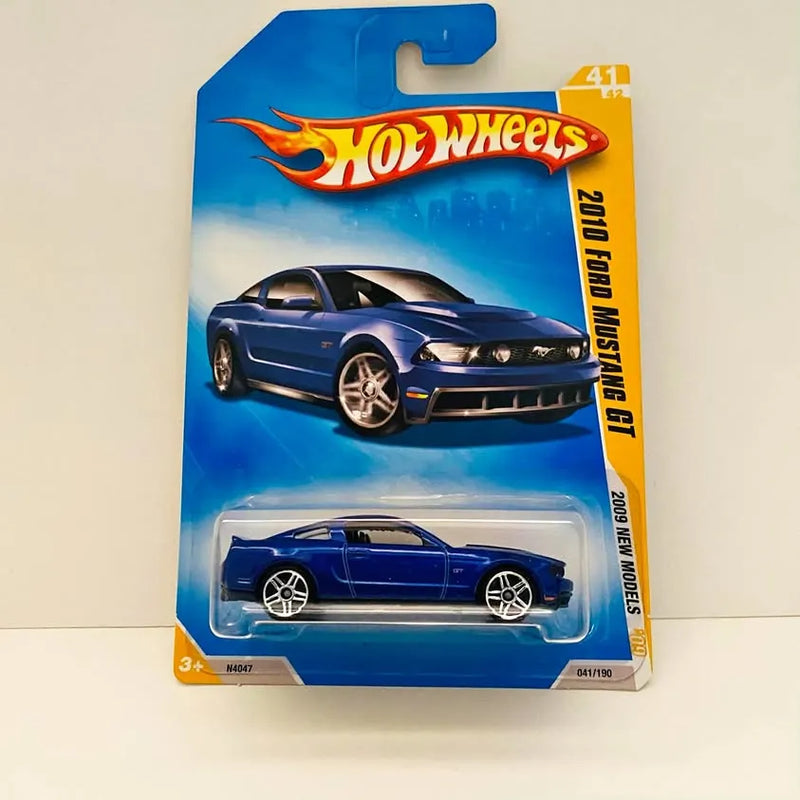 Hot Wheels blue 2010 Mustang GT diecast car in blister pack, 41/90