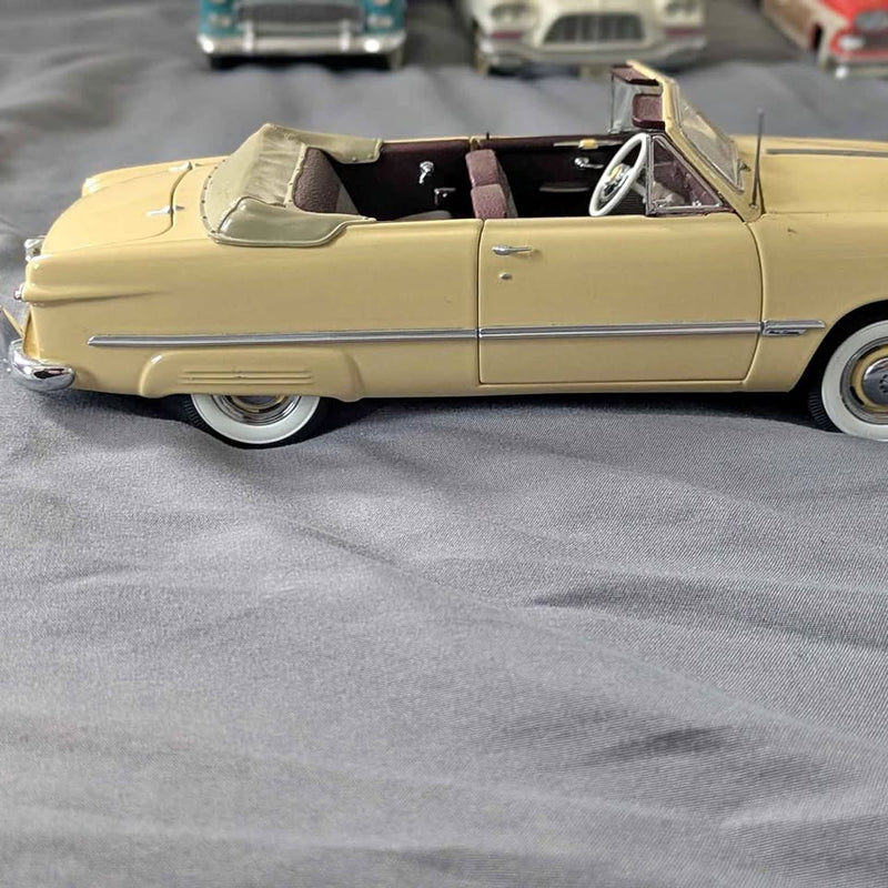 Danbury Mint 1/24 diecast Ford custom yellow convertible car, side view, open top.