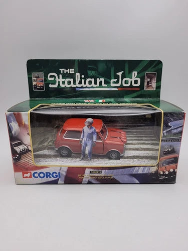Red 1:36 scale diecast model car with driver and display box