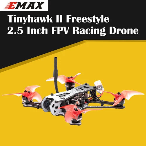 EMAX Tinyhawk II Freestyle FPV racing drone with four propellers and frame