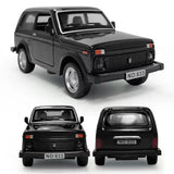 VAZ Lada Niva Toy Car 1/32 Scale Diecast Model Car Boys Toys for Kids Gift Black Parts