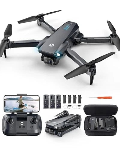 Foldable mini drone with camera, quadcopter with controller and spare propellers