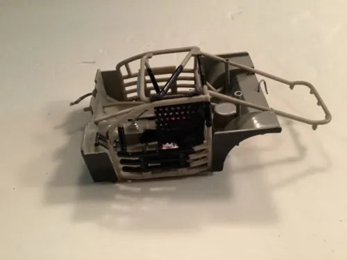 1/24 diecast racing roll cage and seat parts with gray frame and black seat