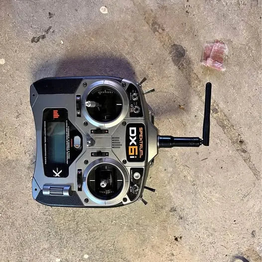 Drone remote controller with dual antenna, LCD screen and control sticks