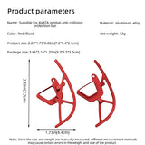 Aluminum alloy gimbal collision protection bars, red and black, for drone