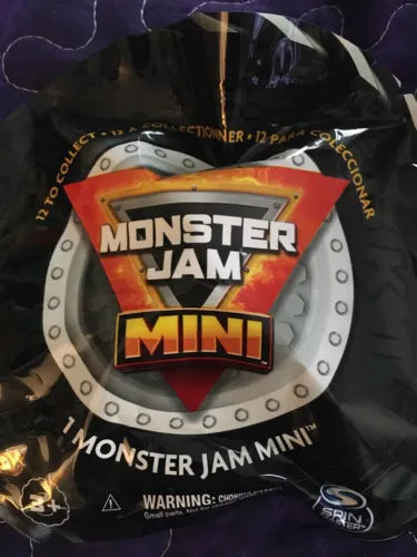 Monster Jam Mini diecast parts blister pack with Monster Jam logo