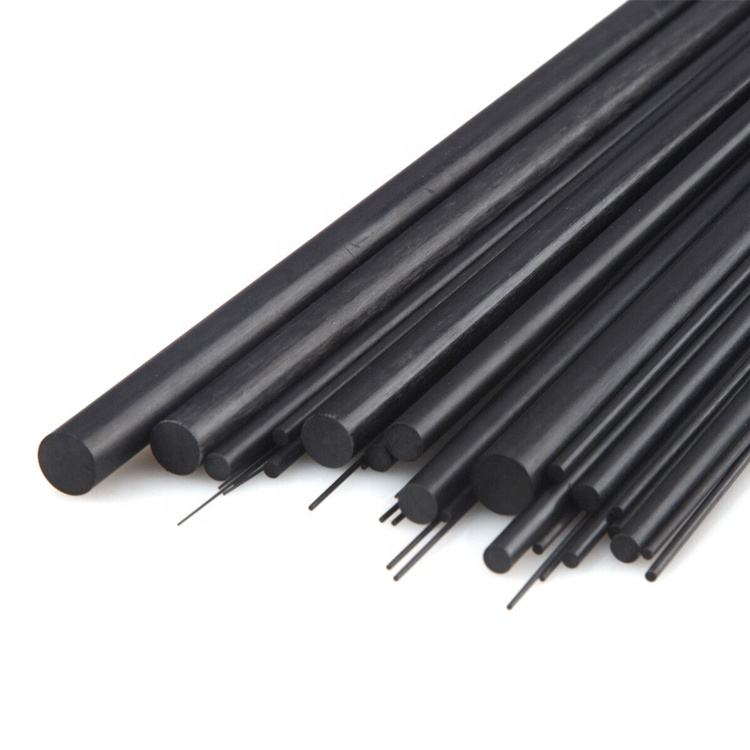 Carbon fiber solid rods bundle with pointed pins, dark gray