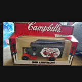 Campbell's 100th anniversary diecast truck in display box, red and black