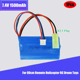 1¡Á1500mAh 7.4V xiaotiangong Plug Battery For 80cm Remote Helicopter RC Drone Toy