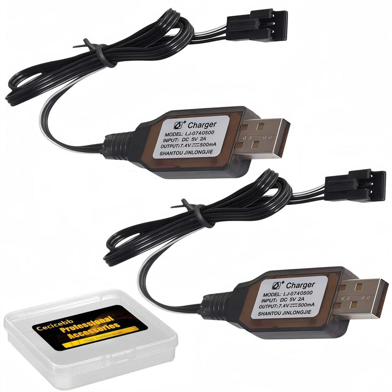 Cecicebb SM-3P Charger with SM-3PIN Plug for 7.4V 2S Lipo Battery RC Car RC... Battery