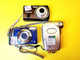 LOT 3x DIGITAL CAMERA FUJIFILM FINEPIX A805 PENTAX OPTIO A80 VIVITAR DVR-510