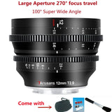 7artisans 12mm T2.9 Super Wide Angle Large aperture Cine Lens for fujifilm XF X
