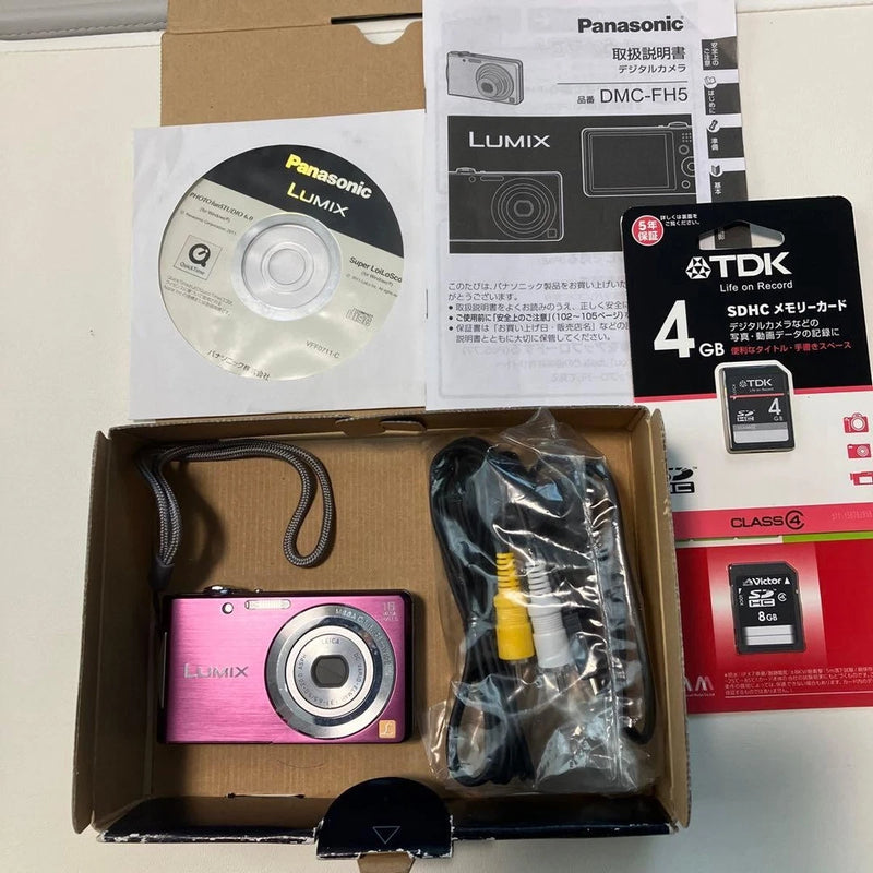 Panasonic DMC-FH5 Violet Compact Digital Camera with 4GB SD Card Accessories