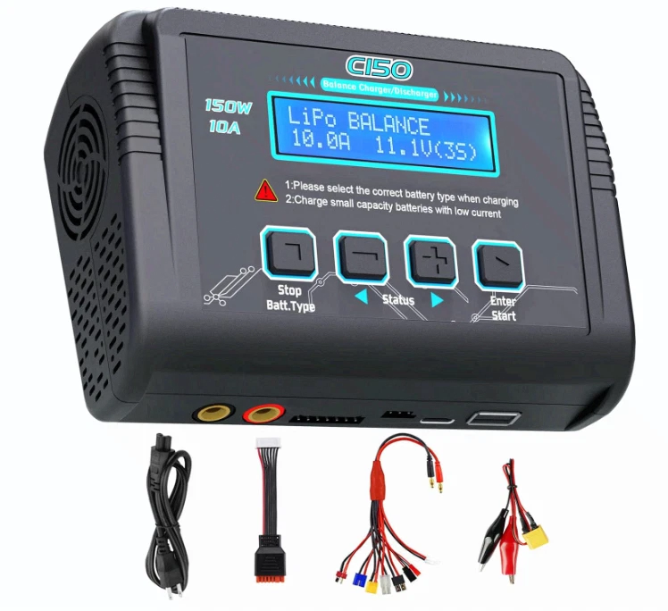 150W 10A AC/DC LiPo Balance Charger for 1-6S Hobby Batteries Battery