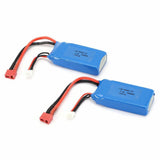 2PCS 1500mAh 7.4V Lipo Battery 25C T Plug connector for RC Car WLtoys Quality A+