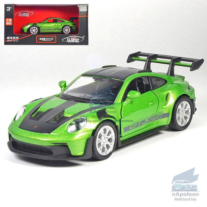 1:36 Porsche 911 GT3 RS Model Car Diecast Toy Vehicle Kids Gift Collection Green
