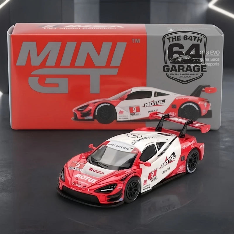 1/64 MINI GT 993 McLaren 720S GT3 EVO Red/White IMSA Racing Diecast Model