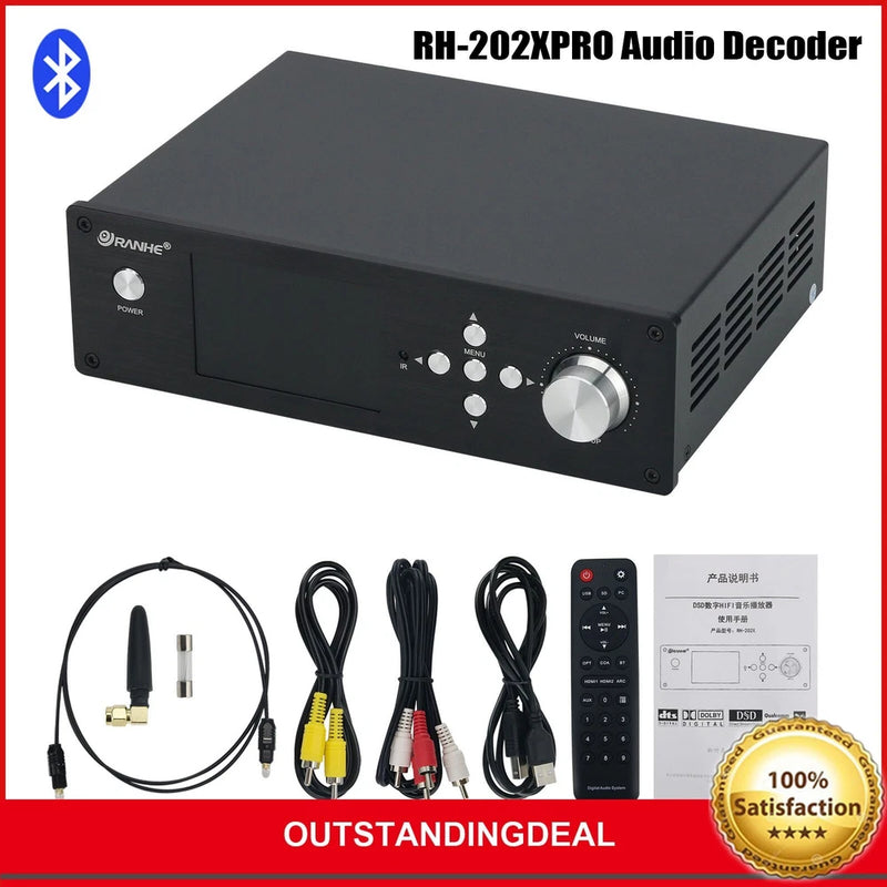 RH-202XPRO Audio Decoder Bluetooth 2xES9038Q2M DAC Support USB-PC Input ot25