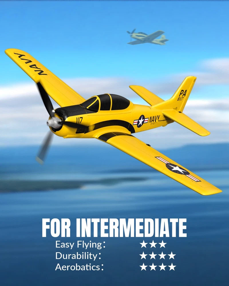 Volantex US Navy T28 Fighter RC Airplane 2.4G 4-CH Remote 6-Axis Gyro Stunt RTF