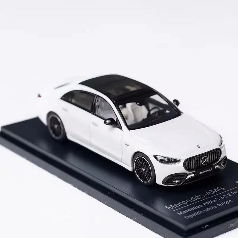 AR BOX 1/64 Scale Mercedes Benz AMG S63 W223 2023 White Diecast Car Model Toy