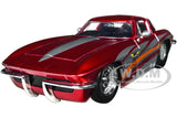 1963 CHEVROLET CORVETTE STINGRAY RED & SILVER 1/24 DIECAST MODEL BY JADA 35023