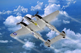 HobbyBoss P-38L-5-LO 1/72 model airplane kit, silver twin-engine twin-tail aircraft