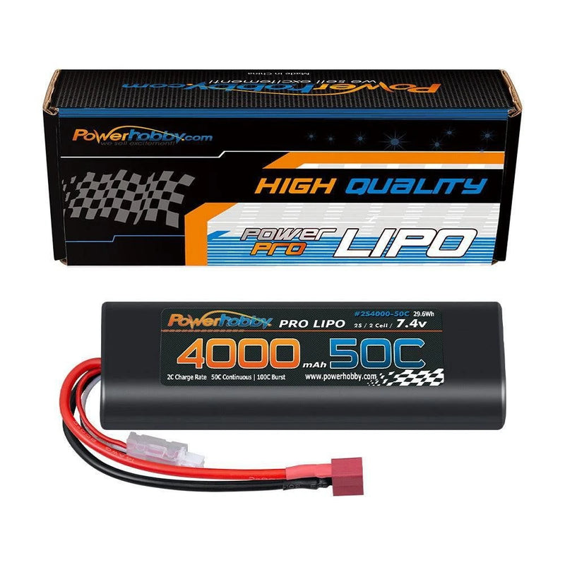 2S 4000mAh 50C Deans Round Starter Box Lipo Battery Powerhobby PHB2S400050DNS Battery