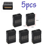5Pcs 1-8s Lipo Battery Tester Monitor Low Voltage Buzzer Alarm Voltage Checker