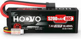 7.4V 80C 5200mAh 2S Lipo Battery with TR Plug Hard Case for RC Car Truck Truggy