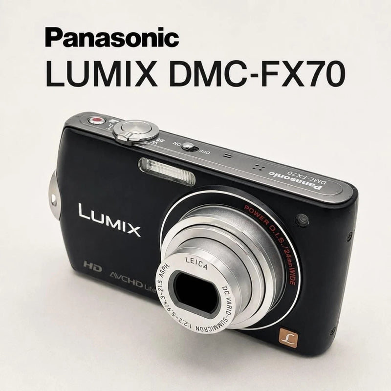 Panasonic LUMIX compact digital camera, black body with front lens and control buttons