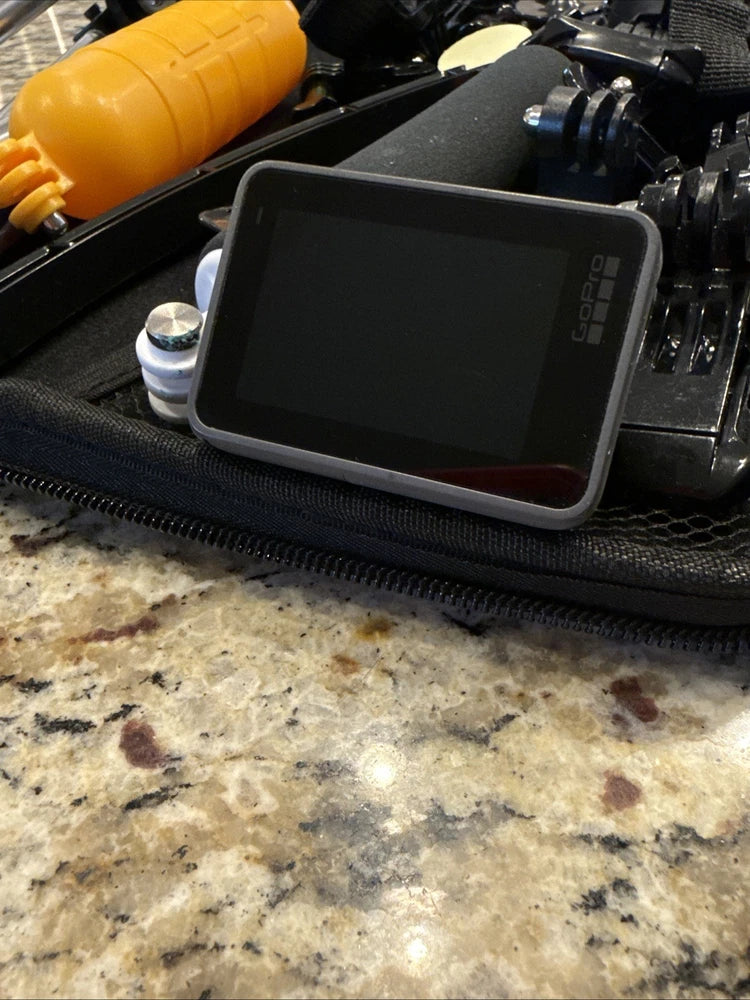 GoPro HERO7 action camera in black protective case with clear front window