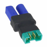 EC5–MPX no-wire adapter with blue/black housing and 3 gold pin terminals