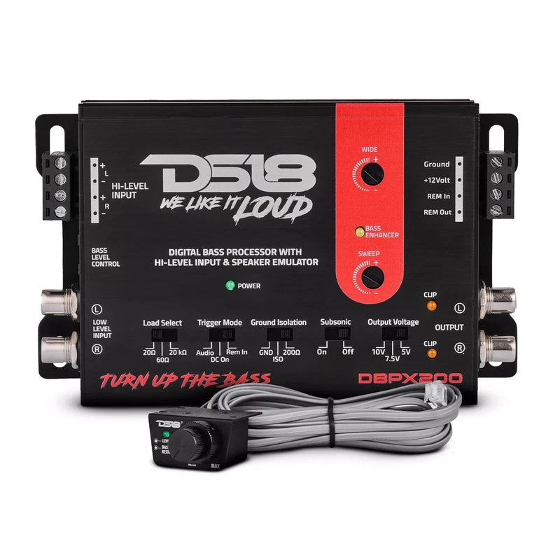 DS18 DBPX200 Digital Bass Processor Hi to Low Signal Converter Speaker Emulator