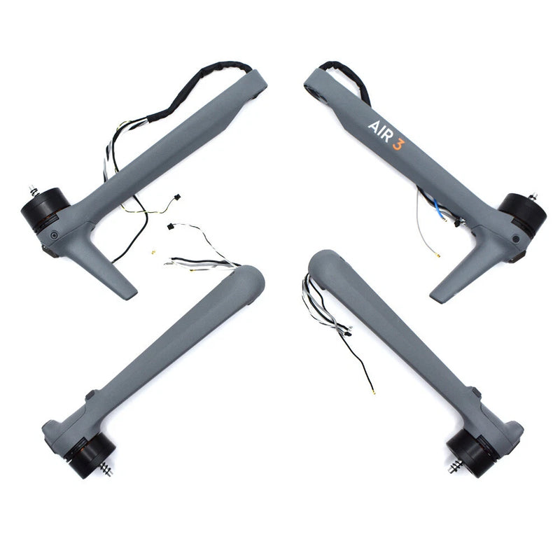 DJI Air 3 motor arm set: four gray arms with built-in motors and wiring