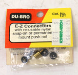 Du-Bro E-Z Connectors w Re-Usable Nylon Snap-On or permanent Mount  nut Cat #121