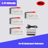 4pcs 3.7V 900mAh JST 25C 752560 Li-po Battery +charge For Quadcopter Helicopter