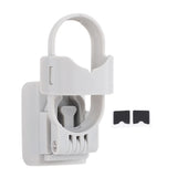 White plastic drone action camera adapter mount with adjustable bracket and latch