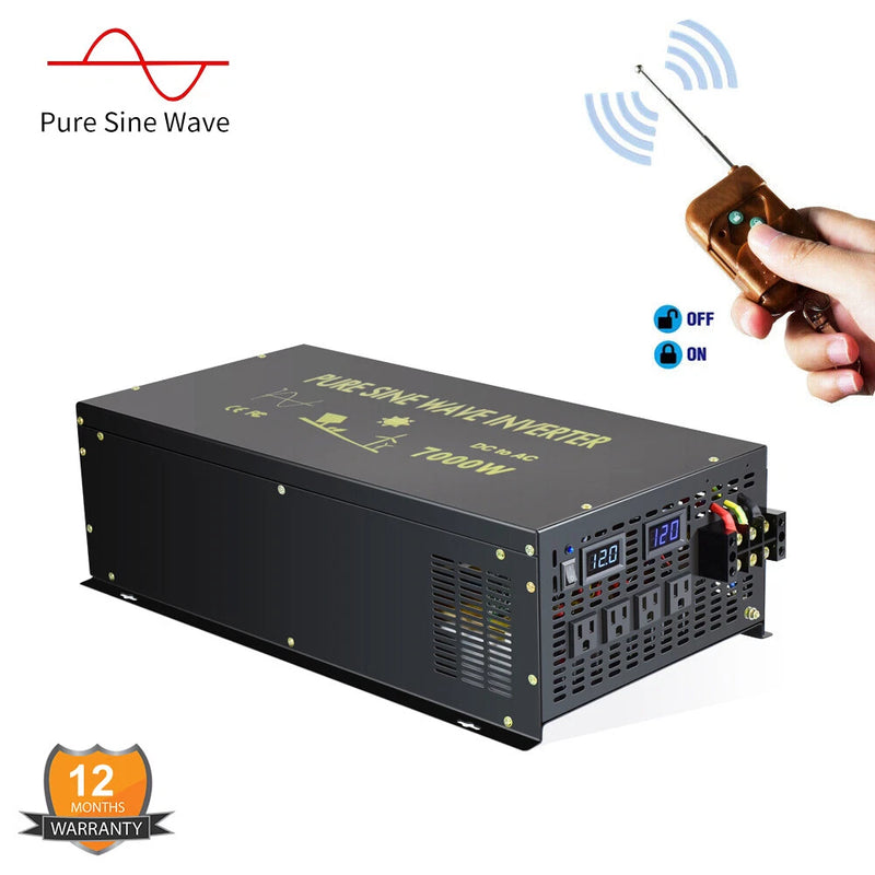Pure Sine Wave Inverter 7000W  24/36/48VDC Solar Power Off-Grid Remote Control