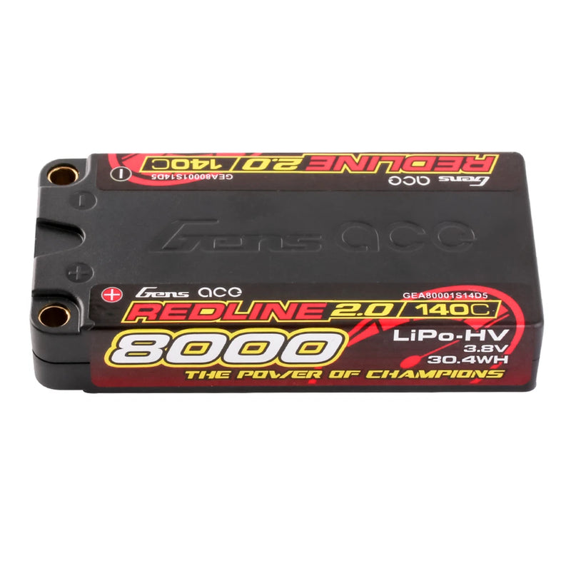 Gens Ace 8000mAh 1S 3.8V 140C HardCase HV Lipo Battery - GEA80001S14D5 Battery