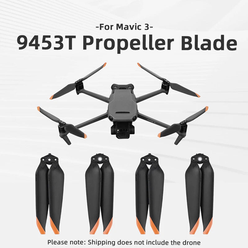 Mavic 3 Pro 9453T propeller blade set with four black blades and orange tips