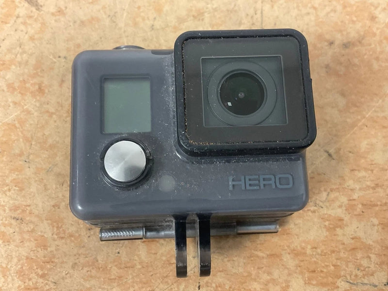 GoPro HERO action camera front view with lens and HERO logo