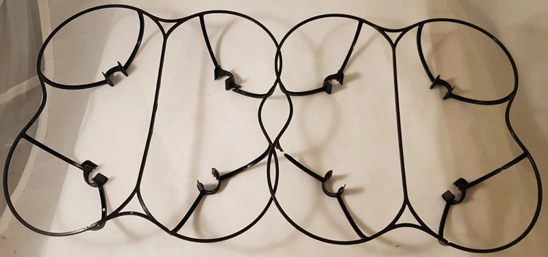 Black wire drone training cage frame with curved loop rings