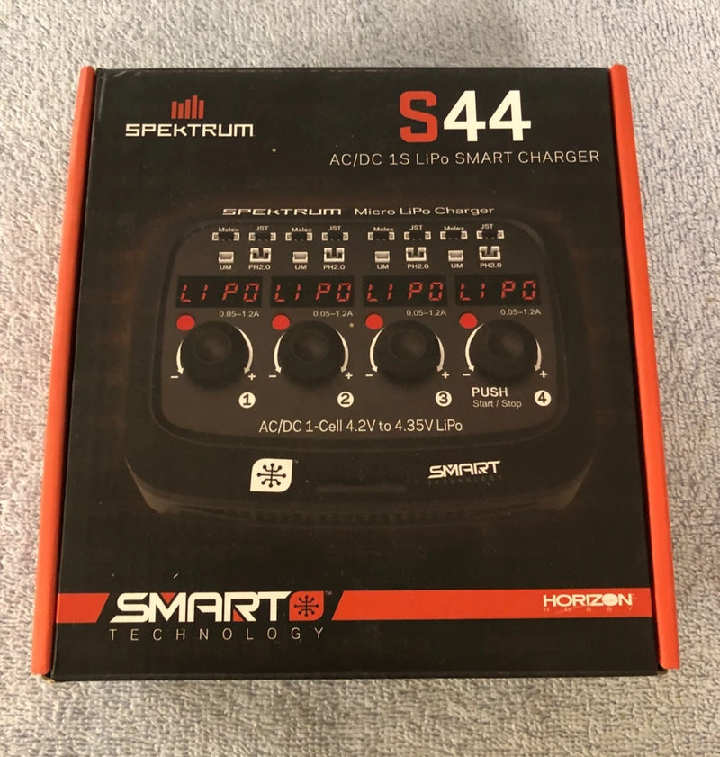 Spektrum S44 AC/DC 1S LiPo Smart Charger Battery