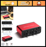 USB-C Audio Interface 24Bit/192kHz for Podcasting, Streaming, 48V Phantom Power,