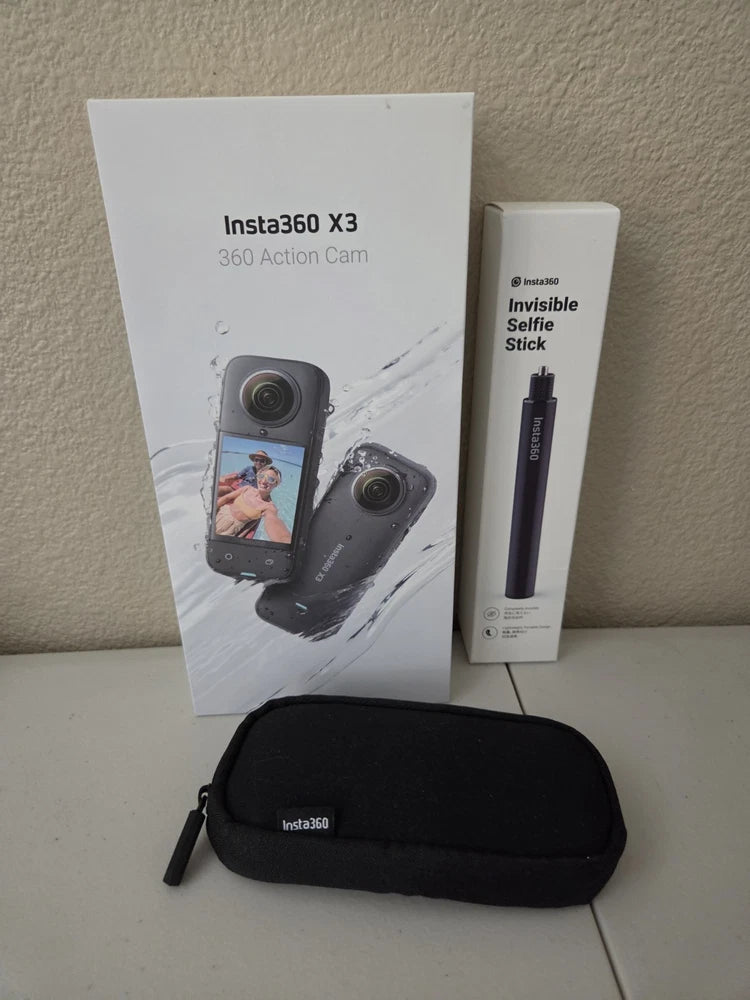 insta360 x3 360 action cam & invisible selfie stick bundle complete creator kit