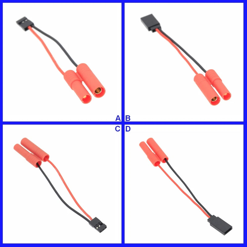 JR Futaba to HXT 4mm Male/Female 20AWG 4inchs Cable Adapter For RC LiPo Battery