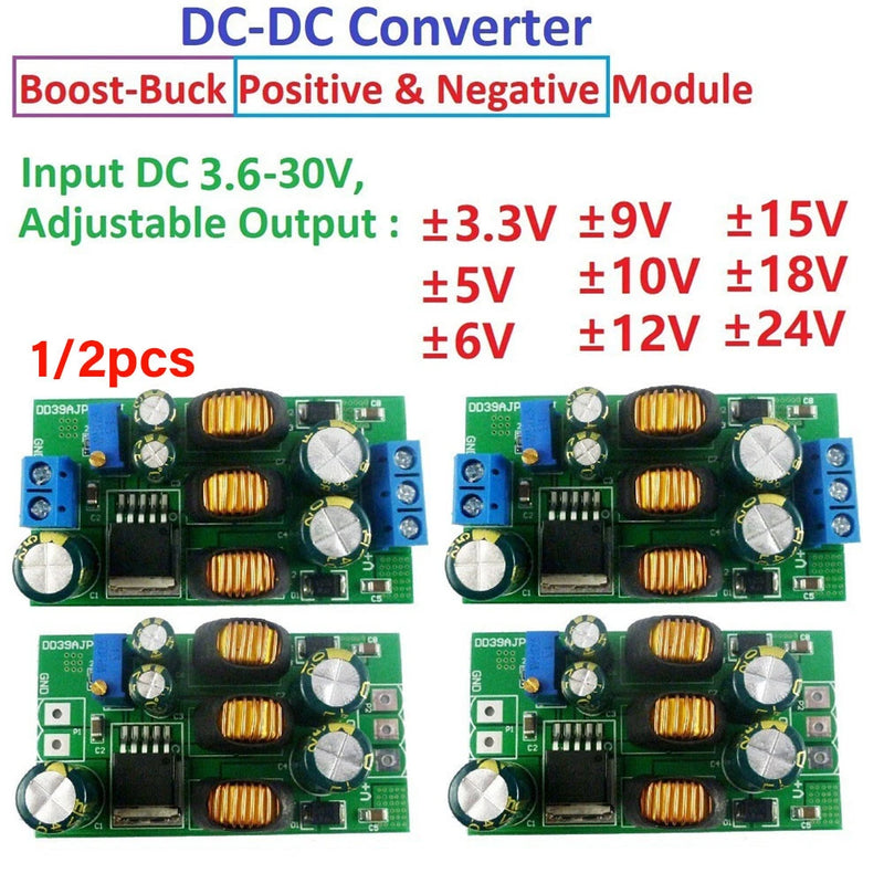 1/2PCS 20W +- 5-24V Positive & Negative Dual Output Power Boost-Buck Converter