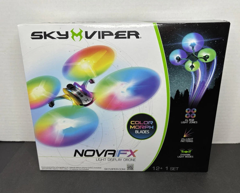 Sky Viper Nova/FX light display drone gift box with color morph blades, 1 set